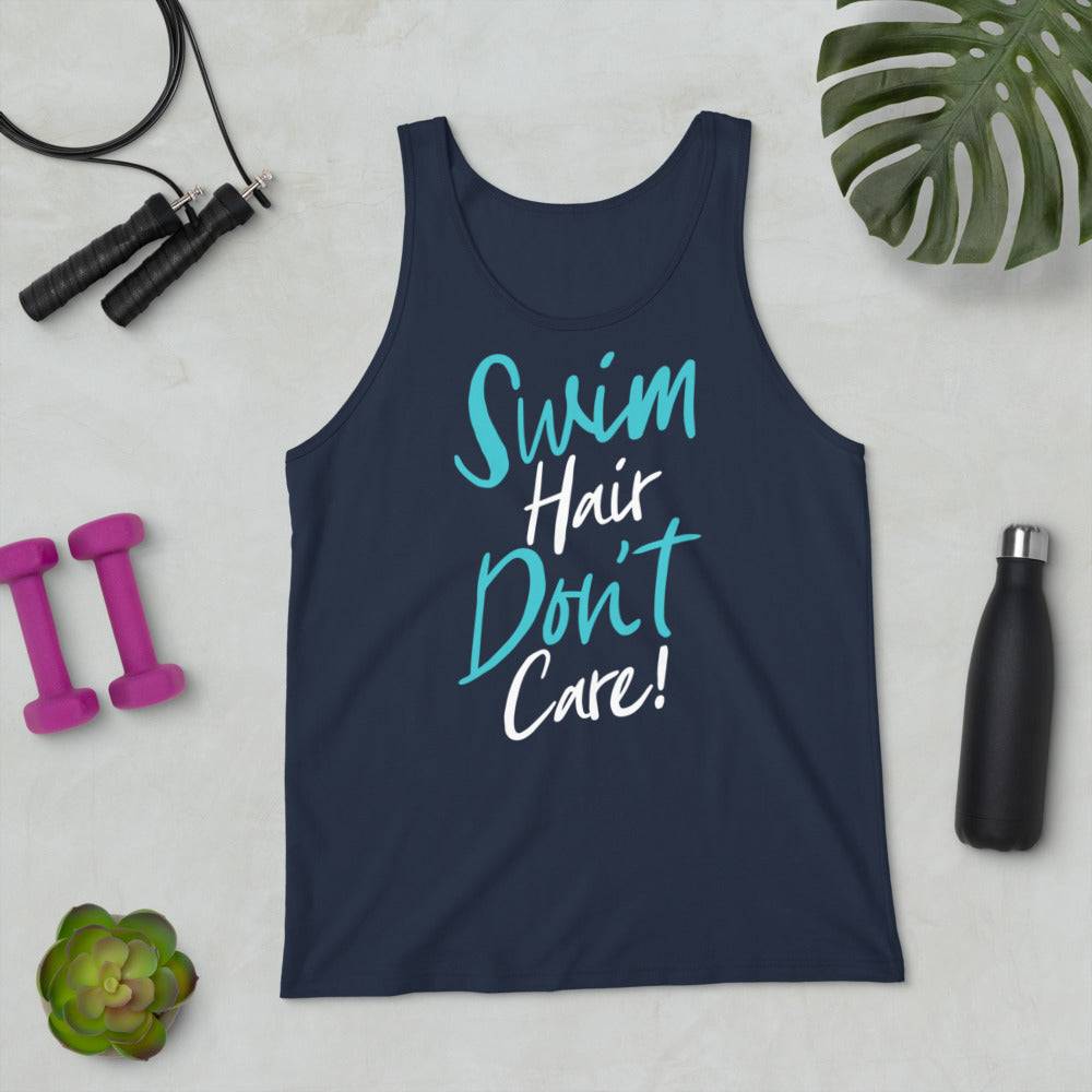 Swimmer Unisex Tank Top Swim Hair Don't Care - TrendySwimmer