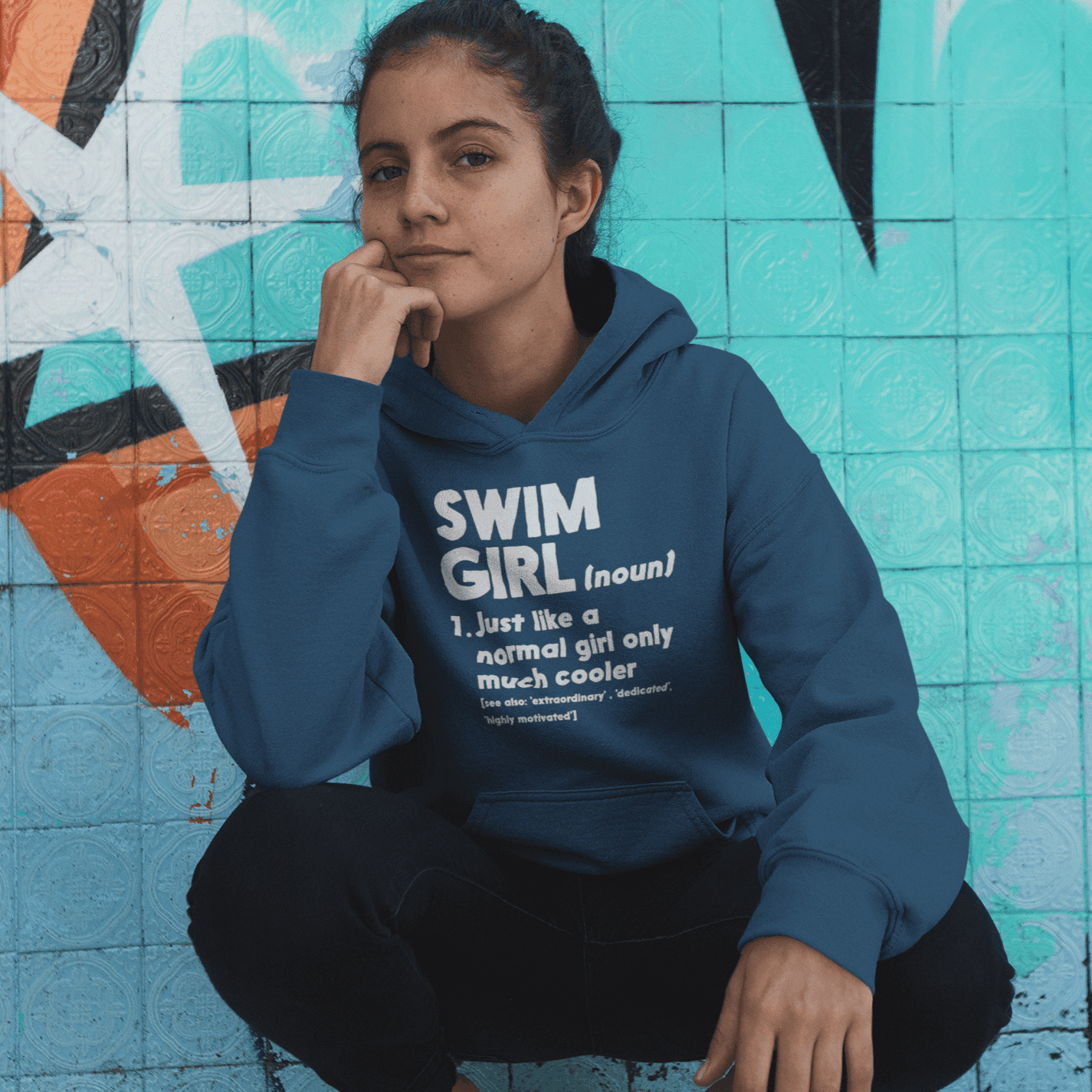 Swim Girl Pullover Hoodie Definition Normal Only Cooler - TrendySwimmer