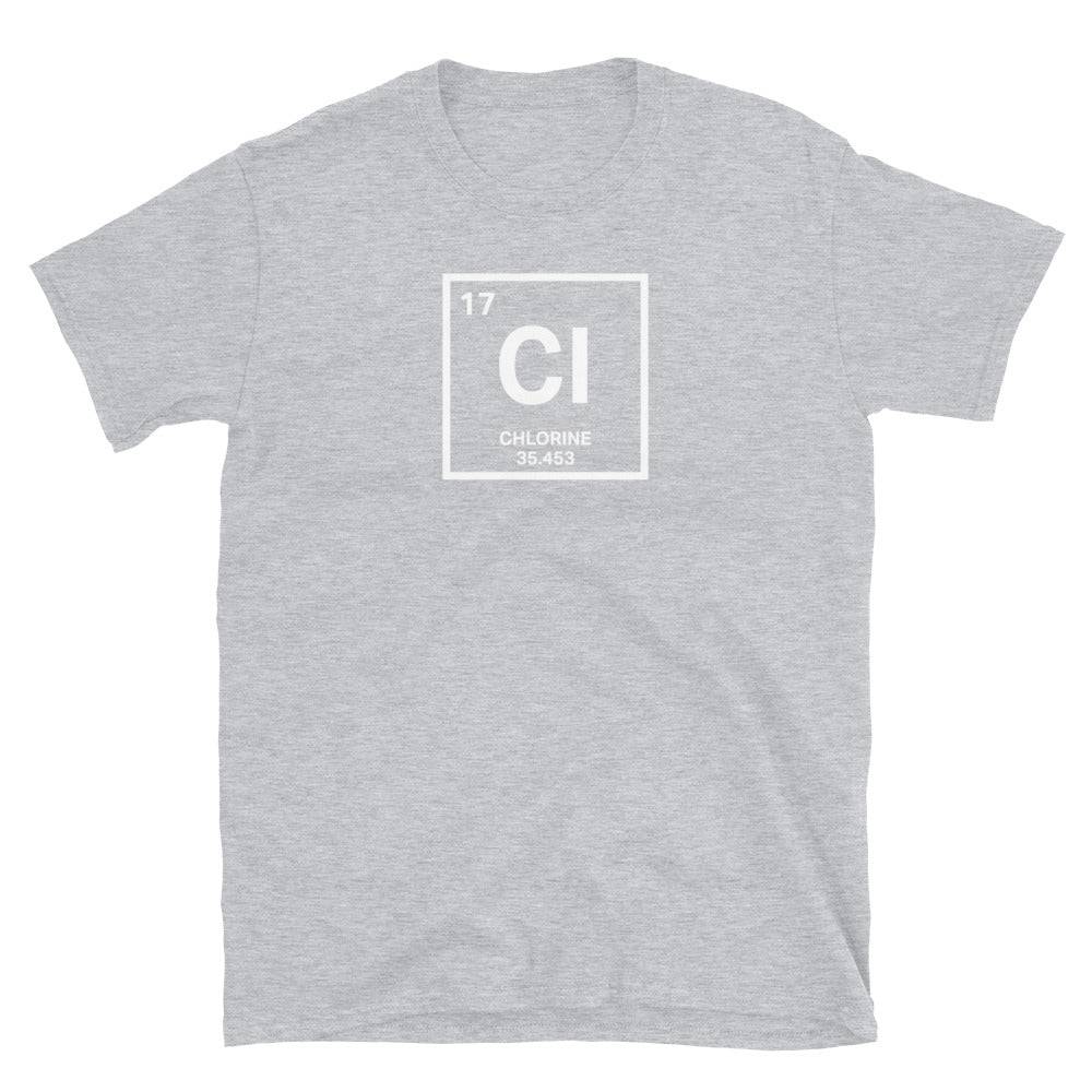 Funny Swimmers Chlorine Periodic Table Symbol T Shirt - TrendySwimmer
