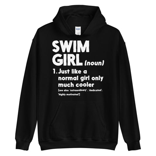 Swim Girl Only Cooler Pullover Hoodie Hoodies TrendySwimmer Black S 