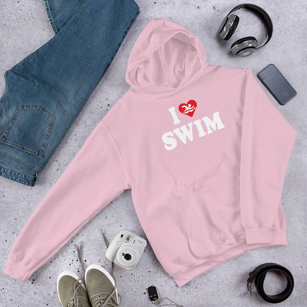 I Love Swim Unisex Pullover Hoodie - TrendySwimmer