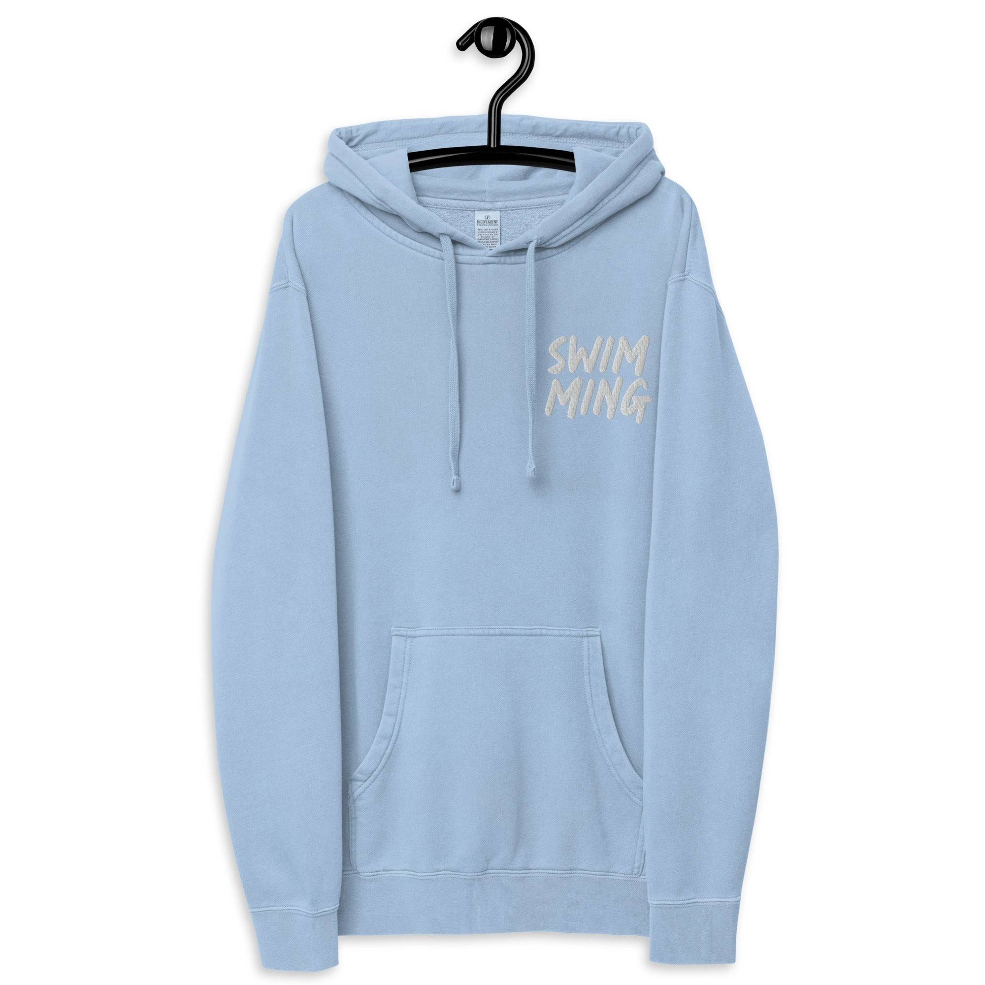 Swimming Premium Pigment Dyed Embroidered Hoodie TrendySwimmer