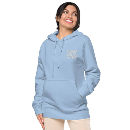 Swimming Pigment Dyed Embroidered Unisex Hoodie - TrendySwimmer