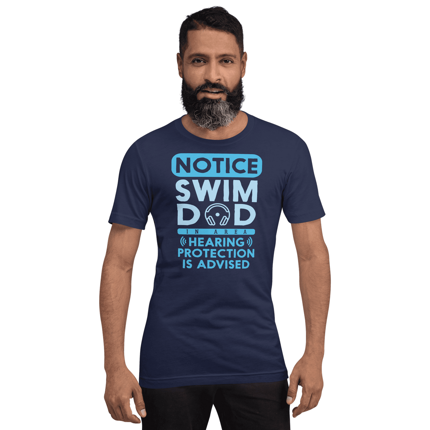 Swim Dad T Shirt Funny Hearing Protection Advised - TrendySwimmer