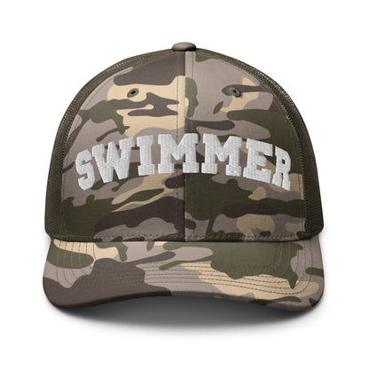 Camouflage Swimmer Retro Trucker Hat - TrendySwimmer