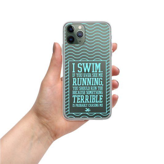 Swimmers Clear Case for iPhone® - Light Blue Print - TrendySwimmer