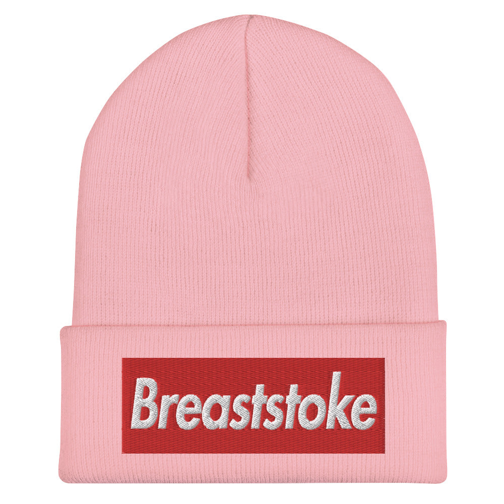 Breaststroke Swimmer Cuffed Embroidered Beanie - TrendySwimmer