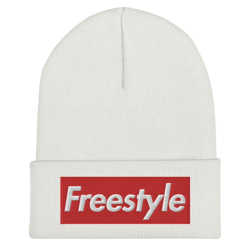 Swimmer Cuffed Beanie Embroidered Freestyle - TrendySwimmer