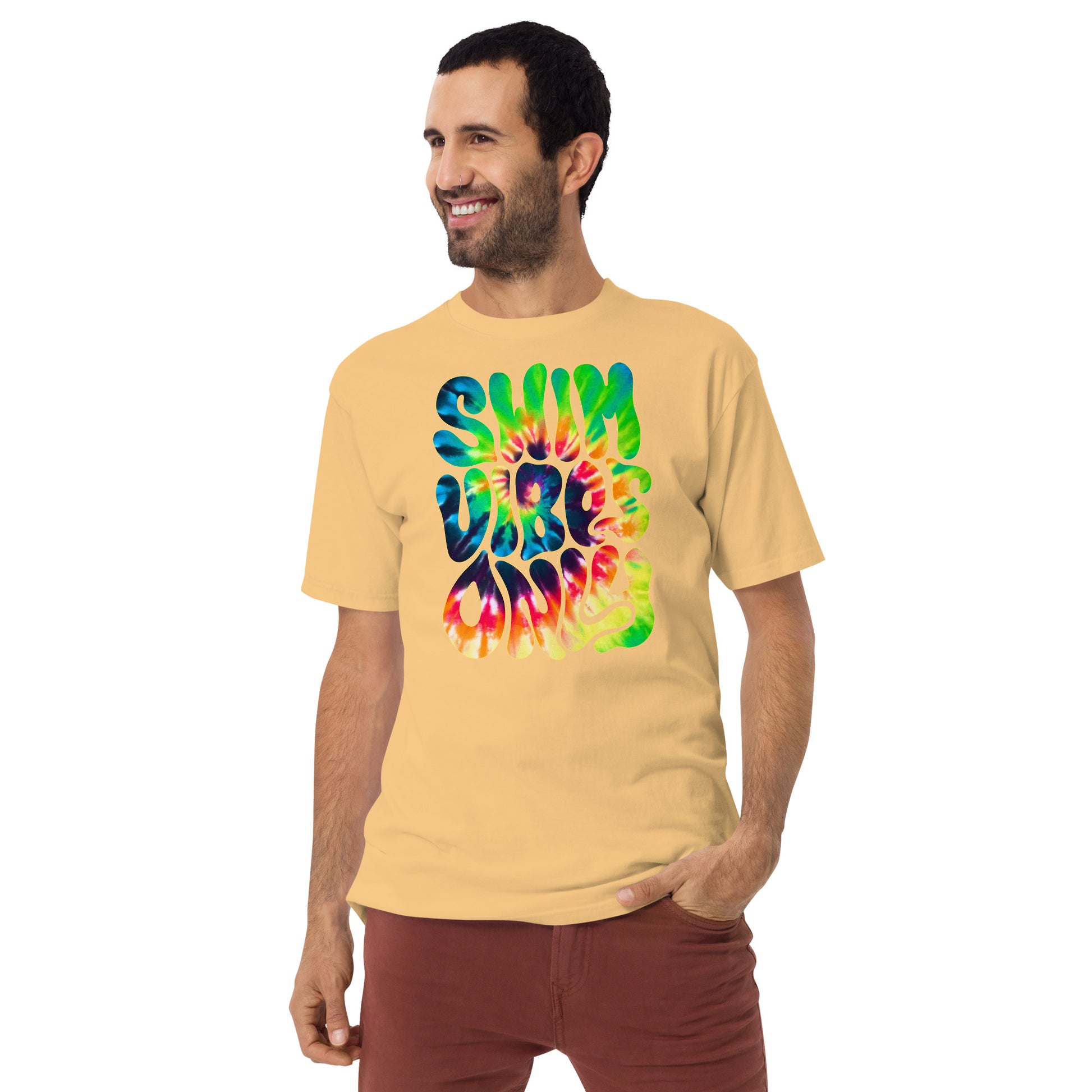 Swim Vibes Only Mens Premium Heavyweight T Shirt - TrendySwimmer