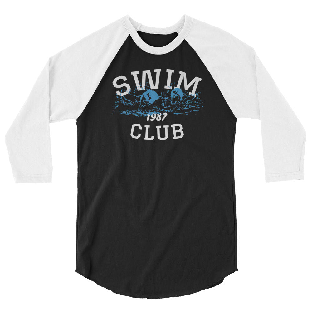Retro Swim Club 1987 3/4 Sleeve Raglan Tee - TrendySwimmer