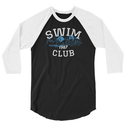 Retro Swim Club 1987 3/4 Sleeve Raglan Tee - TrendySwimmer