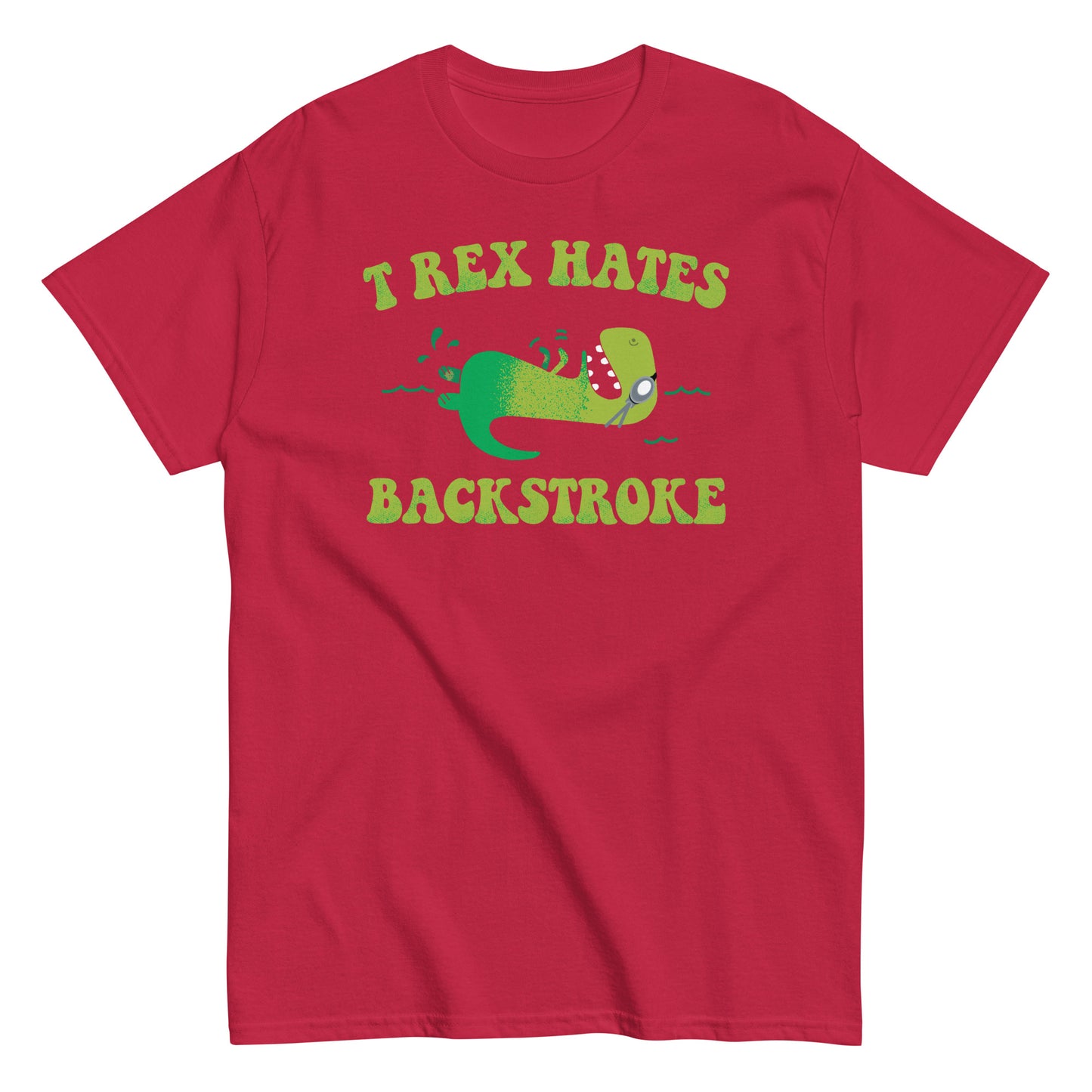 T Rex Hates Backstroke Funny Swimmer Dinosaur T-Shirt