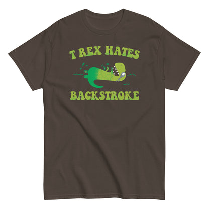 T Rex Hates Backstroke Funny Swimmer Dinosaur T-Shirt