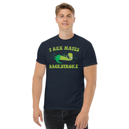 T Rex Hates Backstroke Funny Swimmer Dinosaur T-Shirt