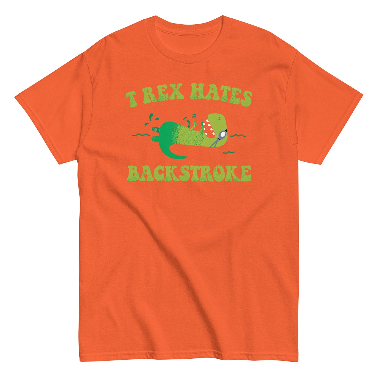 T Rex Hates Backstroke Funny Swimmer Dinosaur T-Shirt