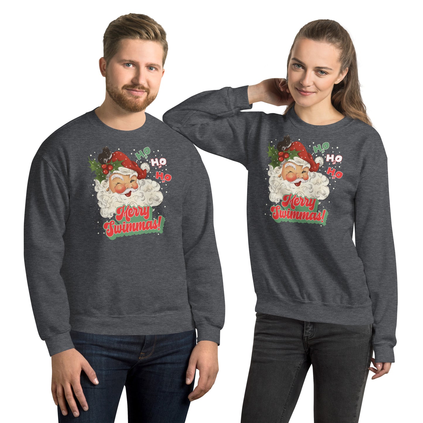 Merry Swimmas Retro Santa Unisex Sweatshirt - TrendySwimmer