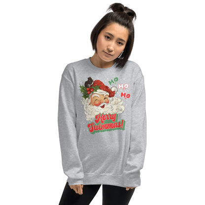 Merry Swimmas Retro Santa Unisex Sweatshirt - TrendySwimmer