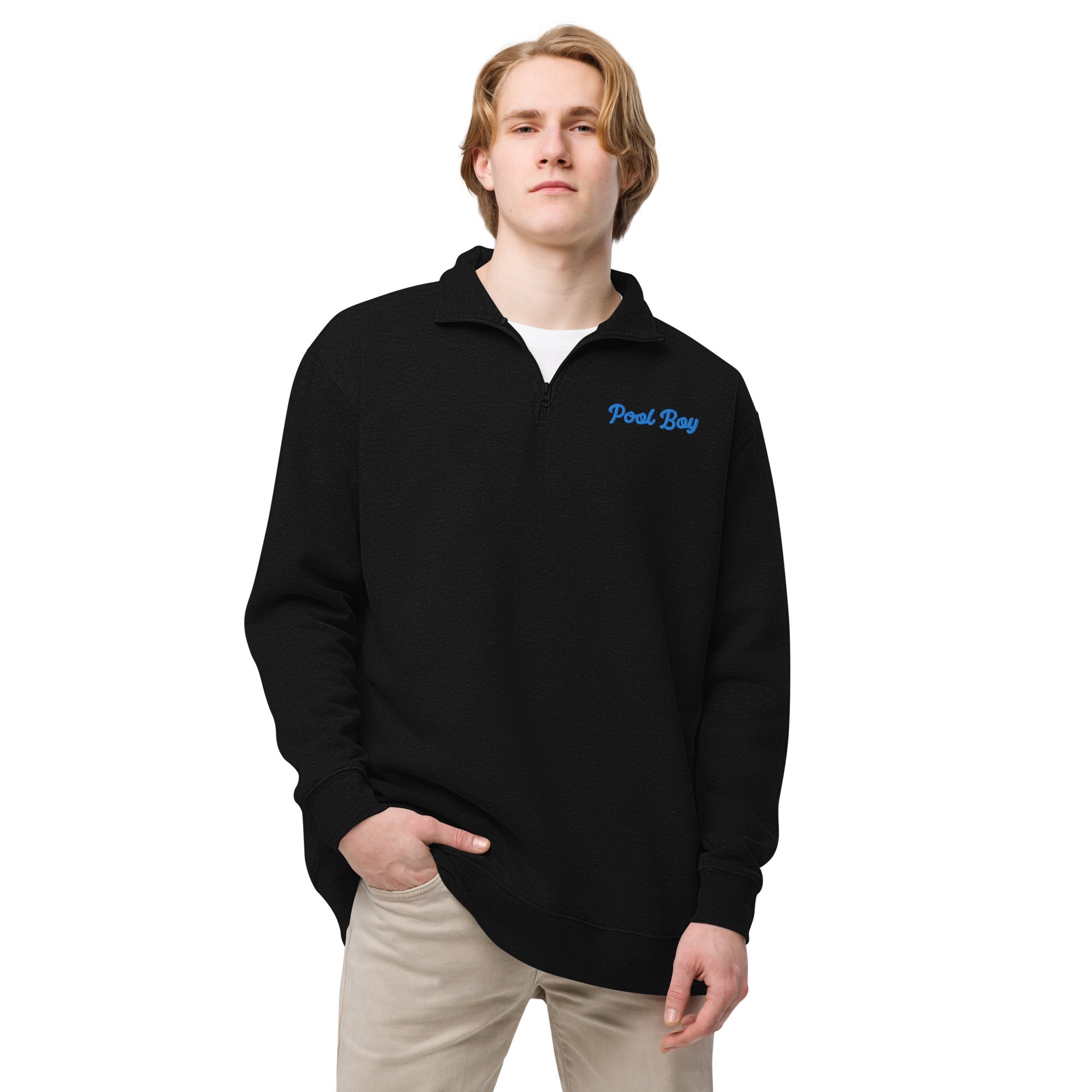 Pool Boy Embroidered Unisex Fleece Pullover - TrendySwimmer
