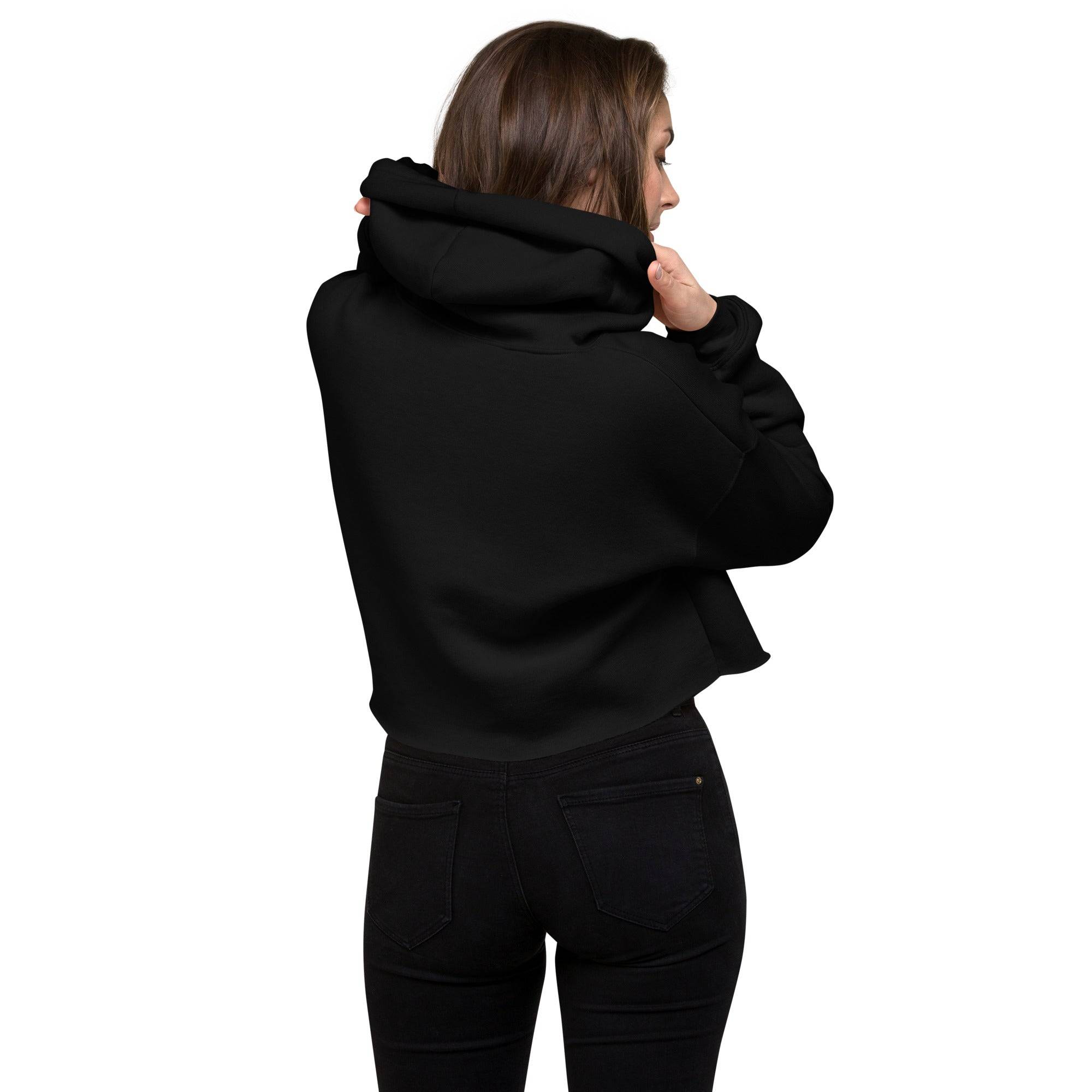 Crop top hoodie online black