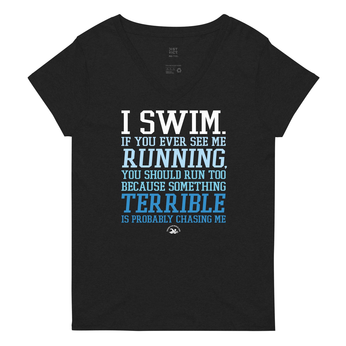 I Swim Womens Recycled V-Neck T-Shirt