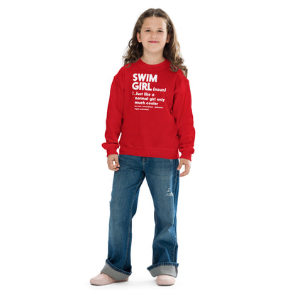 Swim Girl Definition Youth Crewneck Sweatshirt