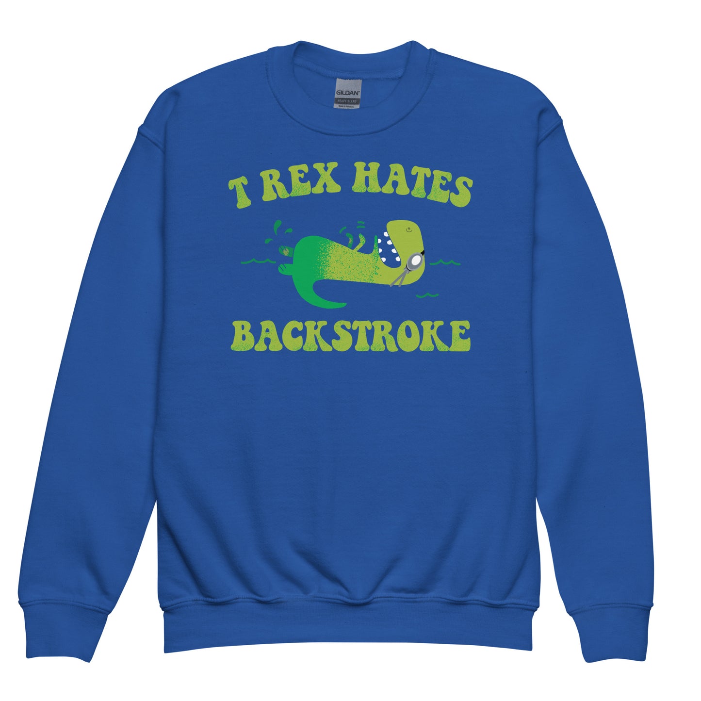 T Rex Hates Backstroke Swimmer Youth Sweatshirt - TrendySwimmer