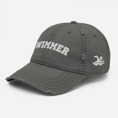 Swimmer Distressed Cap Embroidered Hat - TrendySwimmer