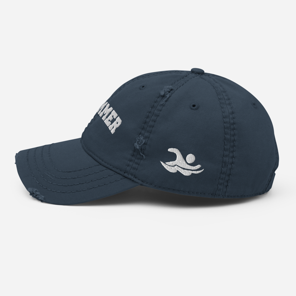 Swimmer Distressed Cap Embroidered Hat - TrendySwimmer