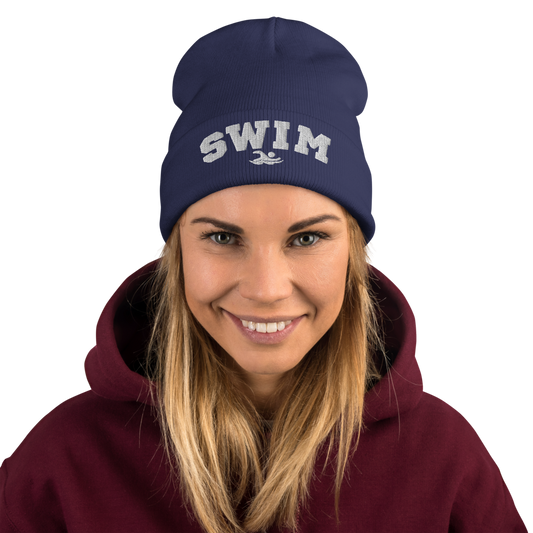 Swim Athletic Embroidered Beanie - TrendySwimmer