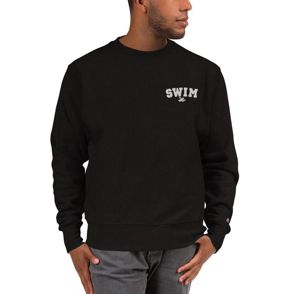Swim Embroidered Champion® Crew Sweatshirt - TrendySwimmer