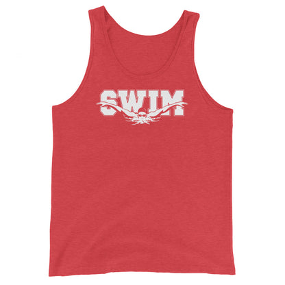 unisex tank top with swim graphic print