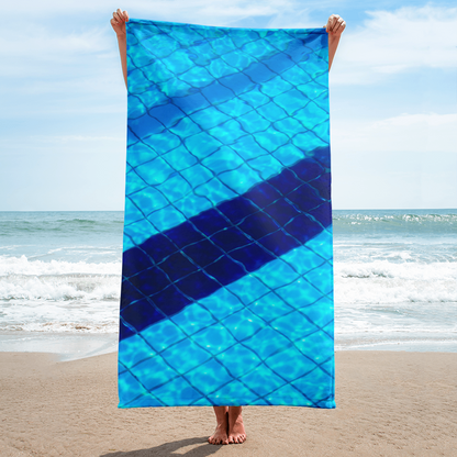 Swimmer Pool Tiles Print Swim Towel 30 x 60