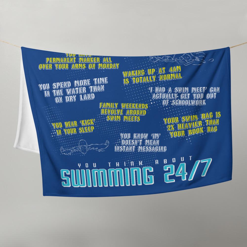 You Know You're A Swimmer Poolside Throw Blanket Throw Blanket TrendySwimmer 