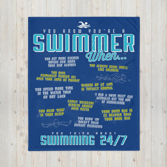 You Know You're A Swimmer 50 x 60 Throw Blanket - TrendySwimmer
