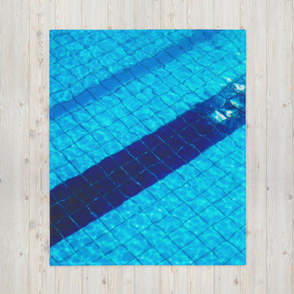 Swimmer Pool Tiles Printed 50 × 60 Throw Blanket