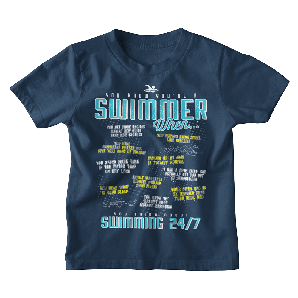 Swimmer Kid Youth T Shirt - You Know You're A Swimmer When - TrendySwimmer