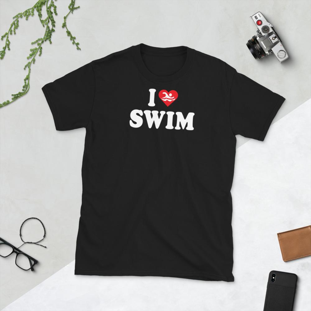 I Love Swim (Heart) Swimmer Graphic T-Shirt T-Shirt TrendySwimmer 