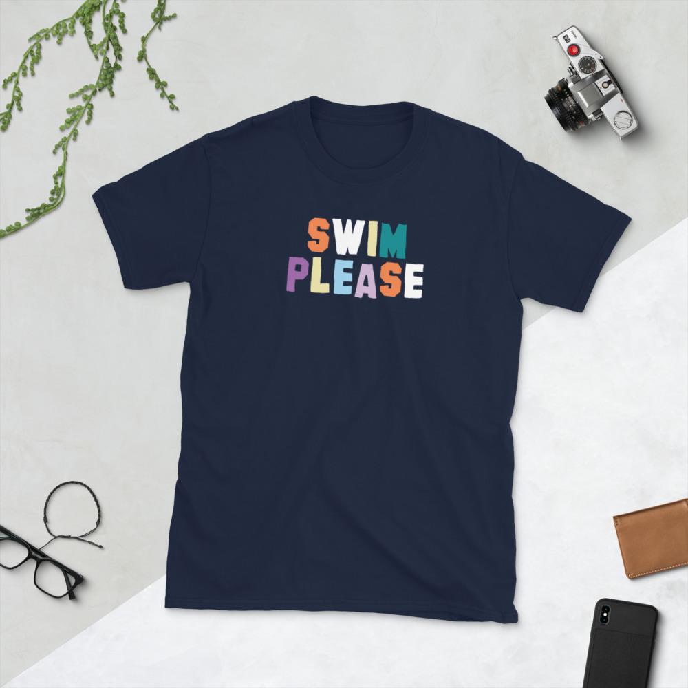 Swim Please Short-Sleeve Unisex Swim T-Shirt T-Shirt TrendySwimmer Navy S 