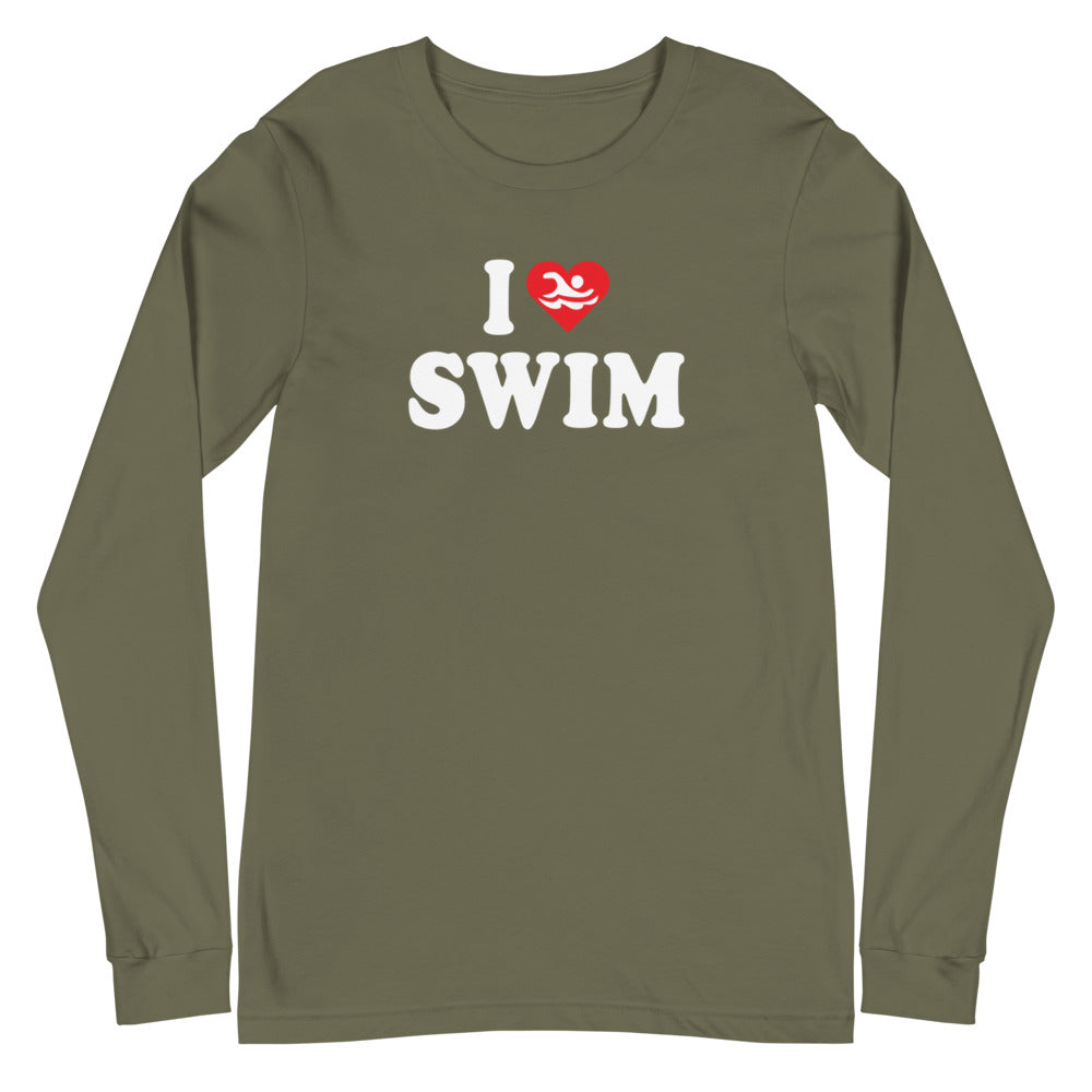 Swimmer Unisex Long Sleeve T Shirt - I Love Swim