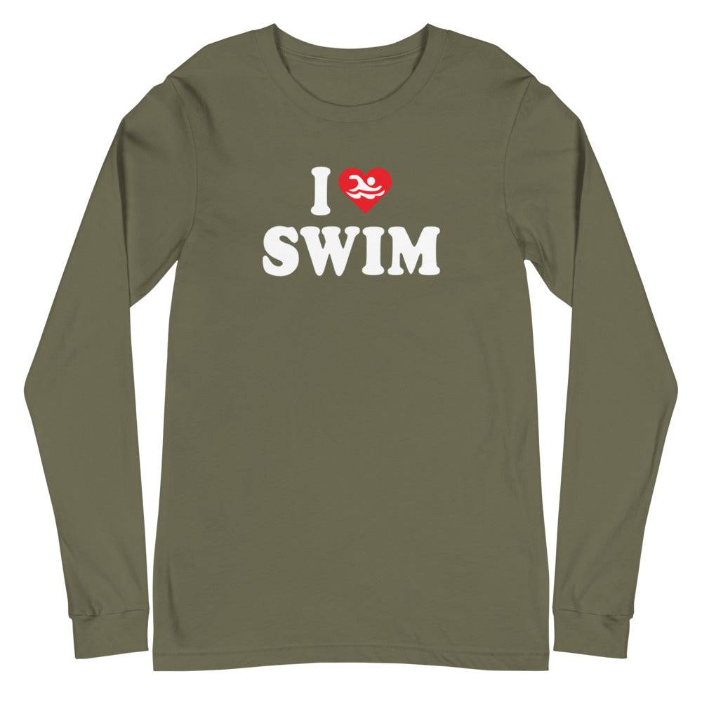 Swimmer Unisex Long Sleeve T Shirt - I Love Swim - TrendySwimmer