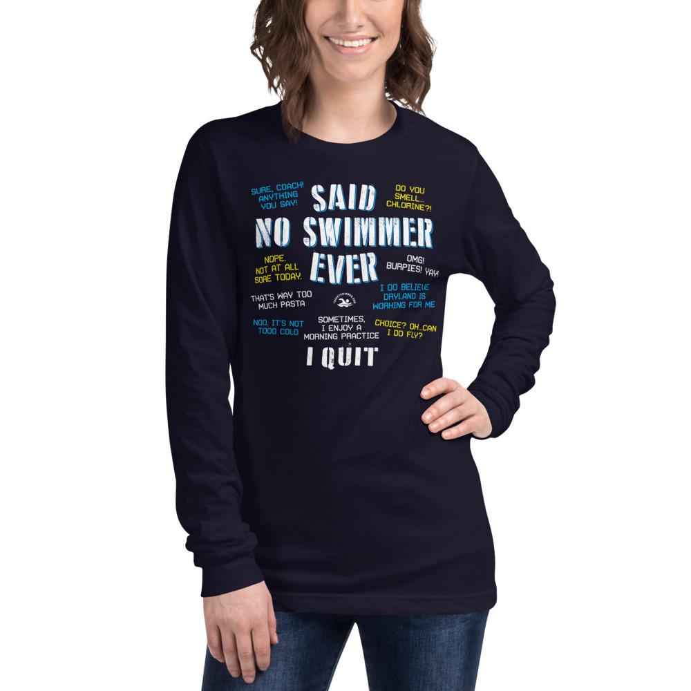 Funny Swimmer Long Sleeve Unisex Tee