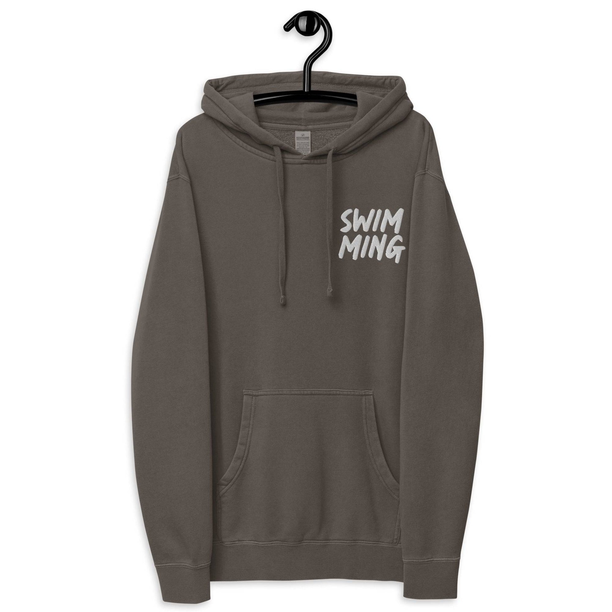 Swimming Pigment Dyed Embroidered Unisex Hoodie - TrendySwimmer