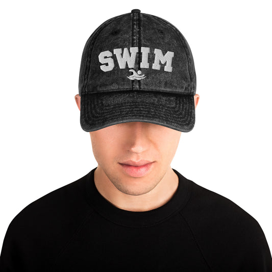 Swim Athletic Vintage Cotton Twill Cap - TrendySwimmer
