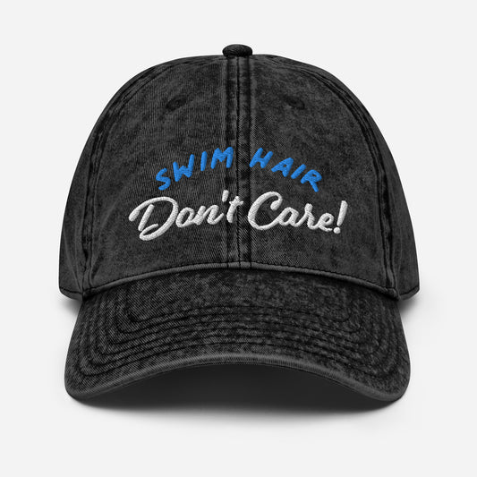 Swim Hair Don't Care Vintage Cotton Twill Cap - TrendySwimmer