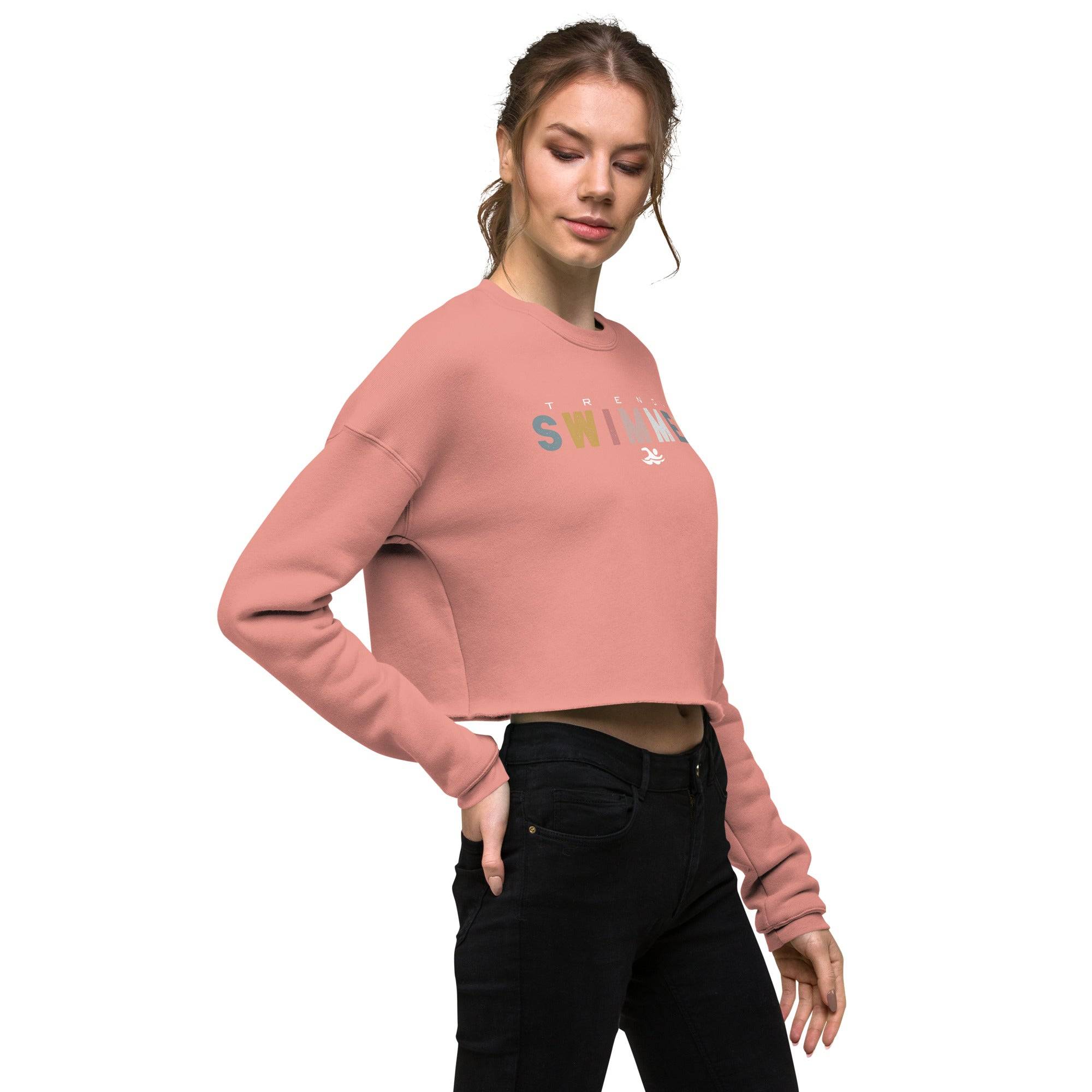 TrendySwimmer Crop Top Sweatshirt