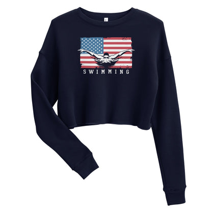 Swimmer USA Crop Top Sweatshirt - TrendySwimmer