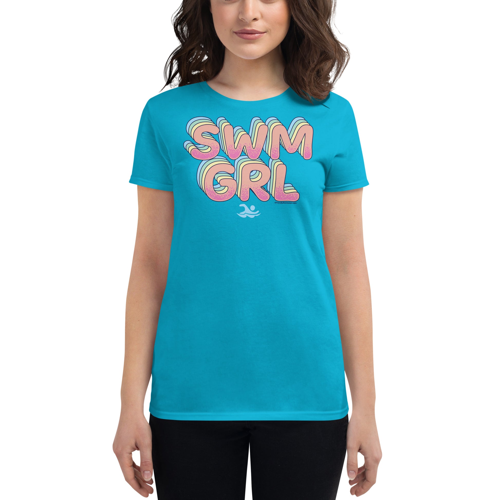 SWM GRL Swim Girl Women's Short Sleeve T Shirt - TrendySwimmer