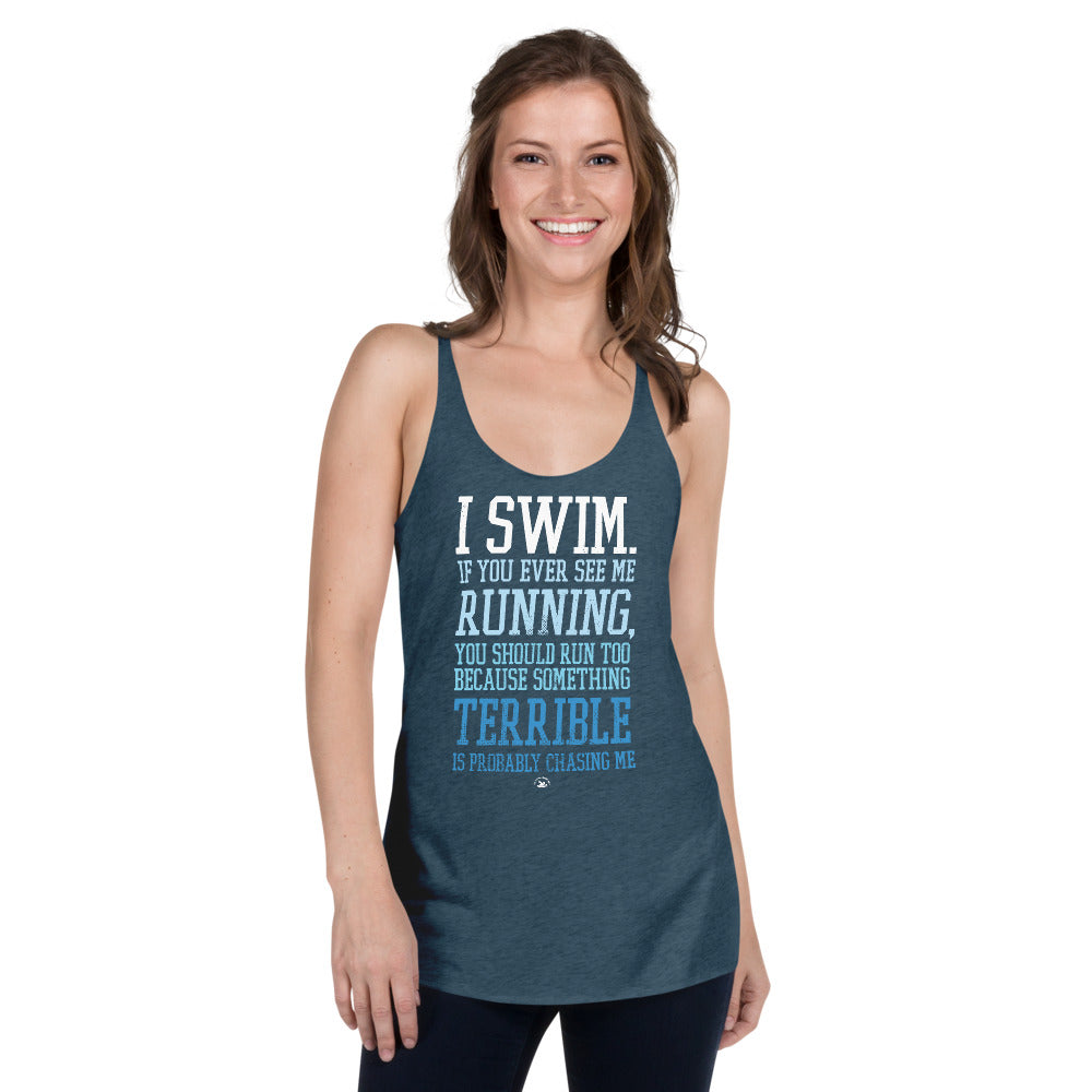 Swimmer Women's Racerback Tank Top Funny - TrendySwimmer