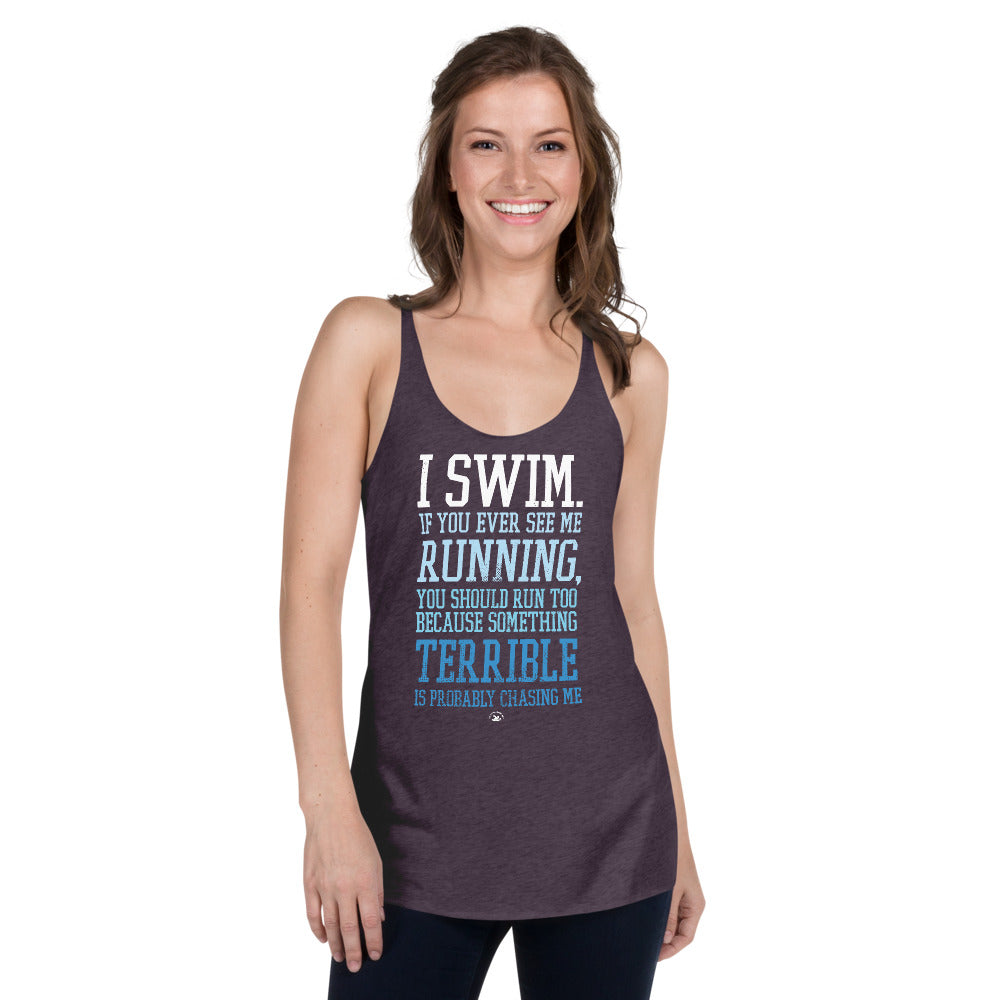 Swimmer Women's Racerback Tank Top Funny - TrendySwimmer