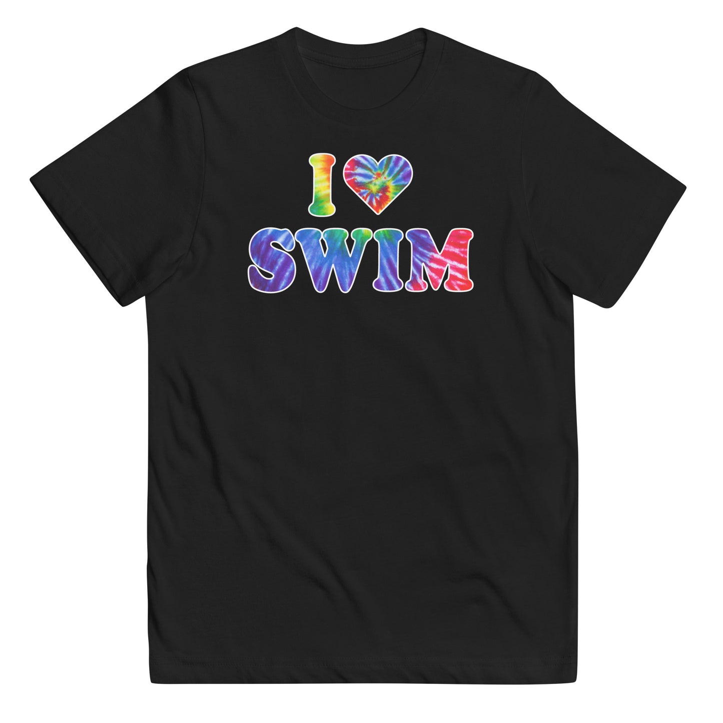 I Heart Swim Tie Dye Youth Swimmer T Shirt